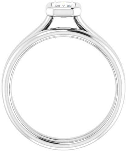 Sužadėtuvių Žiedas „Bezel-Set Solitaire“ 585 Baltojo Aukso Emerald 6mm x 4mm (7)