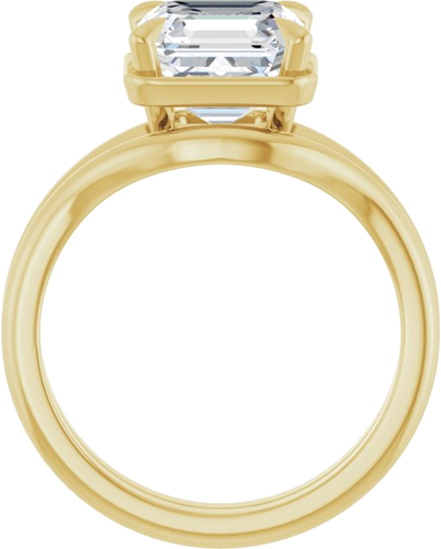 Sužadėtuvių Žiedas „Claw-Prong Solitaire Bezel-Style“ 14k yellow gold Asscher 8mm (7)