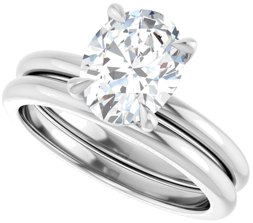 Sužadėtuvių Žiedas „Claw-Prong“ 10k white gold Oval 9mm x 7mm (10)