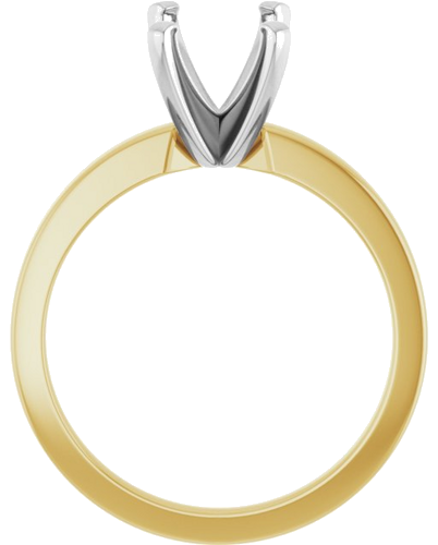 14K Yellow White 8x6 mm Emerald Solitaire Engagement Ring Mounting (2)