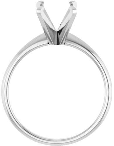 14K White 10 x 8 mm Oval Solitaire Engagement Ring Mounting (2)