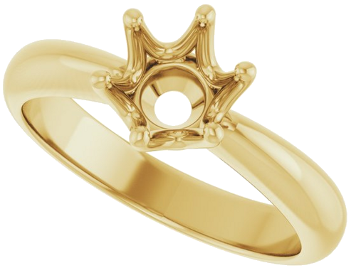 Sužadėtuvių Žiedas „Solitaire Crown-Inspired“ 14k yellow gold Round 6.5mm (5)