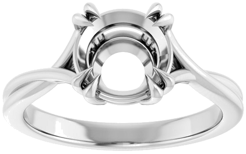 Sužadėtuvių Žiedas „Solitaire“ 585 Baltojo Aukso Round 8mm (3)
