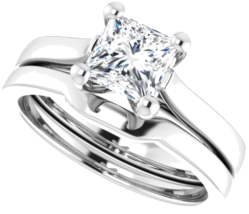 Sužadėtuvių Žiedas 14k white gold Square 5.5mm (10)