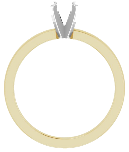 14K Yellow White 4.2-4.9 mm Round Solitaire Engagement Ring Mounting (2)