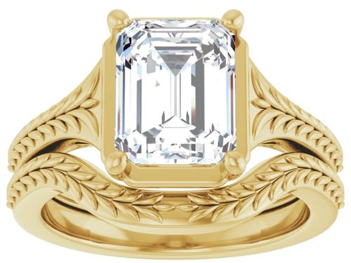 Sužadėtuvių Žiedas „Solitaire“ 14k yellow gold Emerald 9mm x 7mm (8)