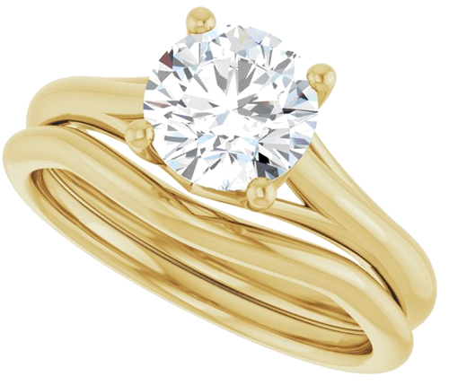 Sužadėtuvių Žiedas „Solitaire“ 10k yellow gold Round 7mm (10)