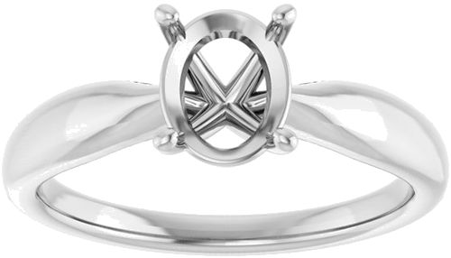 Sužadėtuvių Žiedas 14k white gold Oval 8mm x 6mm (3)