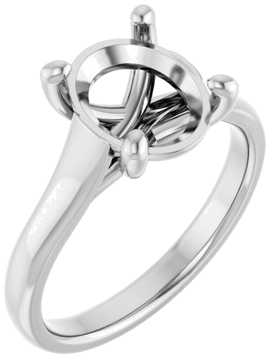 Sužadėtuvių Žiedas „Solitaire“ 585 Baltojo Aukso Oval 10mm x 8mm (1)