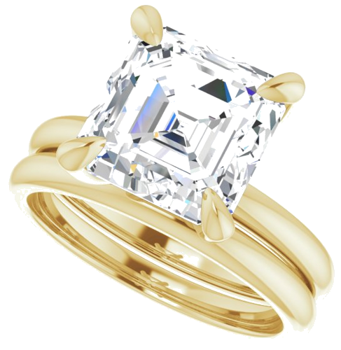 Sužadėtuvių Žiedas „Solitaire“ 14k yellow gold Asscher 9mm (10)