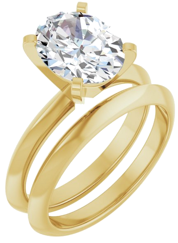 Sužadėtuvių Žiedas „Knife-Edge“ 14k yellow gold Oval 10mm x 8mm (6)