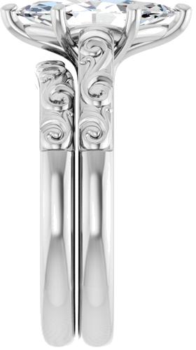 Sužadėtuvių Žiedas „Solitaire“ 14k white gold Marquise 12mm x 6mm (9)