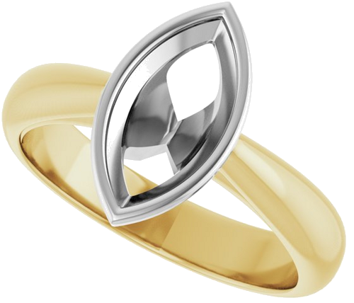 Sužadėtuvių Žiedas „Bezel-Set Solitaire“ 14k yellow/white gold Marquise 11mm x 5.5mm (5)