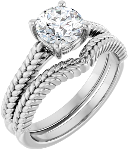 Sužadėtuvių Žiedas „Solitaire“ 14k white gold Round 6.5mm (6)