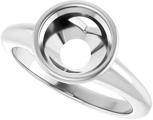 Sužadėtuvių Žiedas „Bezel-Set Solitaire“ 14k white gold Round 8.2mm (5)