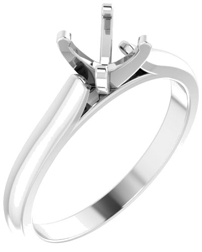 14K White 5.5 mm Round Solitaire Engagement Ring Mounting (1)