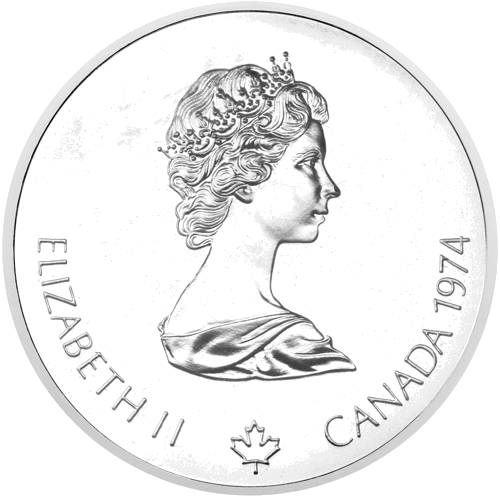 10 долара Олимпиада Канада 1974 сребърна монета (2)