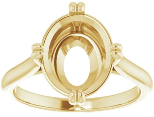 Sužadėtuvių Žiedas „Double Claw-Prong Solitaire“ 14k yellow gold Oval 11mm x 9mm (3)