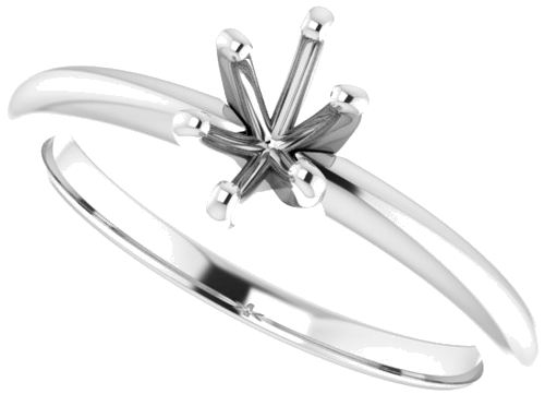 Sužadėtuvių Žiedas „Solitaire“ 585 Baltojo Aukso Oval 6mm x 4mm (5)