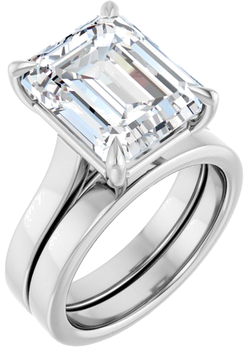 Sužadėtuvių Žiedas „Claw-Prong“ 950 Platinos Emerald 12mm x 10mm (6)
