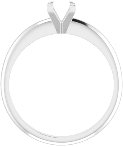 14K White 4.5 mm Square V-End 4-Prong Engagement Ring Mounting (2)