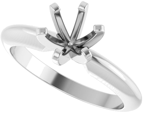 Sužadėtuvių Žiedas „Solitaire“ 14k white gold Round 5.8mm (5)