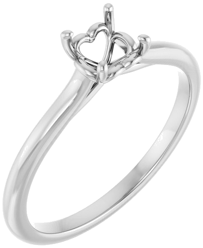 14K White  5.2 mm Round Solitaire Engagement Ring Mounting (1)