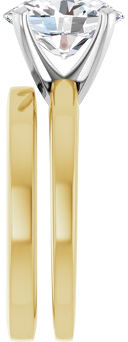 Sužadėtuvių Žiedas „Solitaire“ 585 Baltojo Ir Geltonojo Aukso Oval 10mm x 8mm (9)