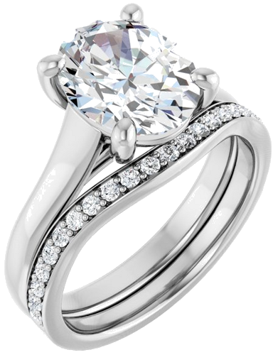 Sužadėtuvių Žiedas „Solitaire“ 585 Baltojo Aukso Oval 10mm x 8mm (6)