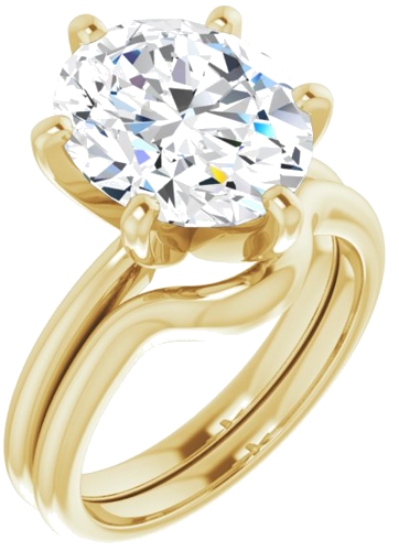 Sužadėtuvių Žiedas „Solitaire“ 10k yellow gold Oval 12mm x 10mm (6)