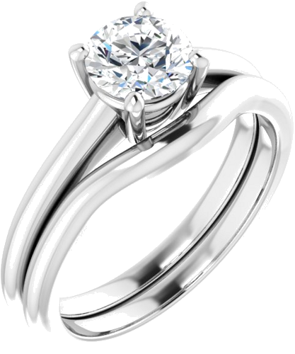 Sužadėtuvių Žiedas „V-End Prong“ 14k white gold Round 6mm (6)