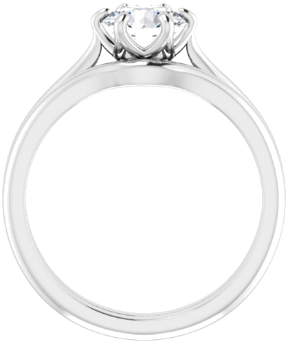 Sužadėtuvių Žiedas „Solitaire“ 14k white gold Round 6.5mm (7)