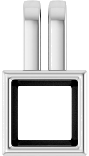 Pakabukas „Bezel-Set Solitaire“ 14k white gold Square 4.5mm (1)