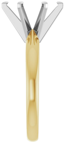 14K Yellow White 10x8 mm Oval Solitaire Engagement Ring Mounting (4)