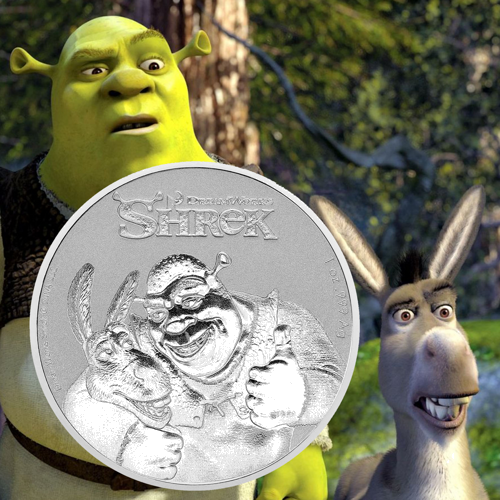 1 oz Šrekas ir asiliukas 2021 Niuje sidabrinė moneta (3)