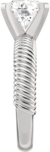 Sužadėtuvių Žiedas „Solitaire Rope“ 14k white gold Round 6.5mm (4)