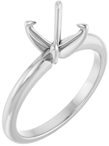 Sužadėtuvių Žiedas „Claw-Prong Solitaire“ 14k white gold Square 5mm (1)