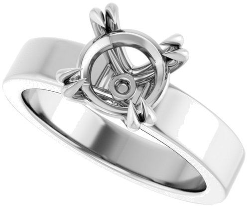 Sužadėtuvių Žiedas „Double Claw-Prong Solitaire“ 925 Sidabro Round 8.2mm (5)