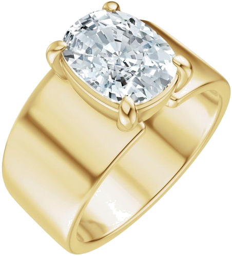 Sužadėtuvių Žiedas „Solitaire“ 14k yellow gold Elongated Cushion 9mm x 7mm (1)