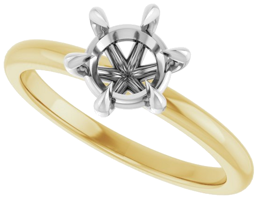 Sužadėtuvių Žiedas „Claw-Prong“ 14k yellow/white gold Round 6.5mm (5)