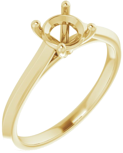 14K Yellow 6 mm Round Solitaire Engagement Ring Mounting (1)
