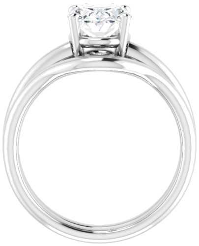 Sužadėtuvių Žiedas „Solitaire“ 14k white gold Oval 9mm x 7mm (7)