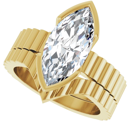 Sužadėtuvių Žiedas „Half-Bezel Solitaire“ 14k yellow gold Marquise 15mm x 7mm (10)