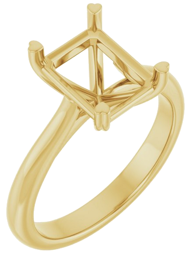 Sužadėtuvių Žiedas „Hearts on Top™“ 14k yellow gold Emerald 9mm x 7mm (1)