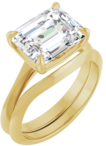 Sužadėtuvių Žiedas „Claw-Prong Solitaire“ 14k yellow gold Emerald 10mm x 8mm (6)