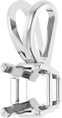 Platinum 6.25x6.25 mm Asscher 4-Prong Pendant Mounting (2)