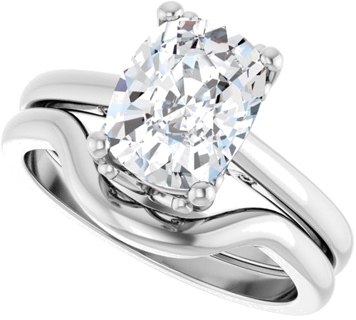 Sužadėtuvių Žiedas „Solitaire Vintage-Inspired Scroll“ 14k white gold Elongated Cushion 9mm x 7mm (10)