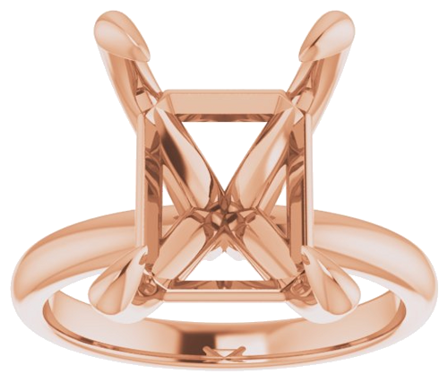 Sužadėtuvių Žiedas „Solitaire“ 14k rose gold Emerald 12mm x 10mm (3)