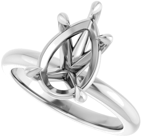 Sužadėtuvių Žiedas „Claw-Prong“ 950 Platinos Pear 12mm x 8mm (5)