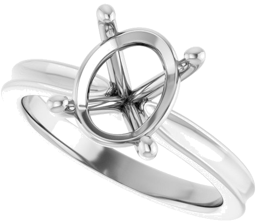 Sužadėtuvių Žiedas 14k white gold Oval 10mm x 8mm (5)